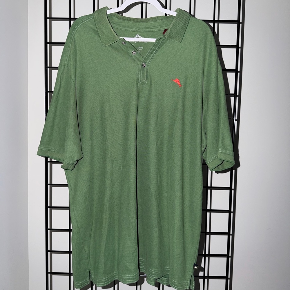Tommy Bahama Olive Polo Shirt with Red Logo